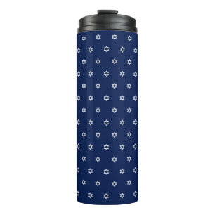 White Star of David Navy Blue Thermal Tumbler