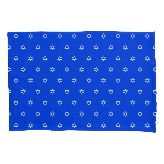 White Star of David Royal Blue Pillow Case (Front)