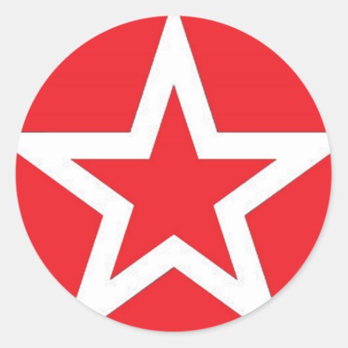 White Star on Red _ Sticker