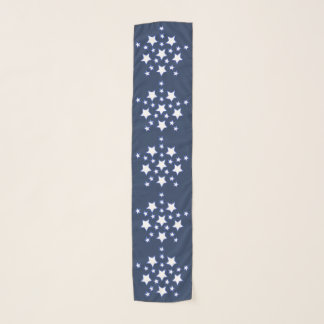 White star pattern of Stars Blue Outline Scarf