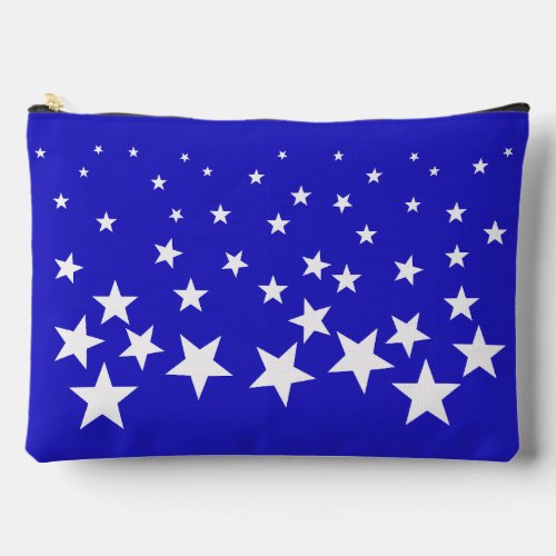 White star pattern on blue background accessory pouch