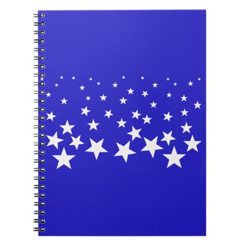 White star pattern on blue background notebook