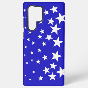 White star pattern on blue background samsung galaxy s22 ultra case