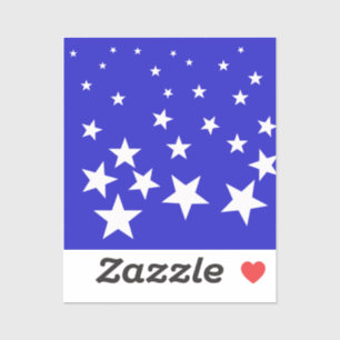 White star pattern on blue background sticker