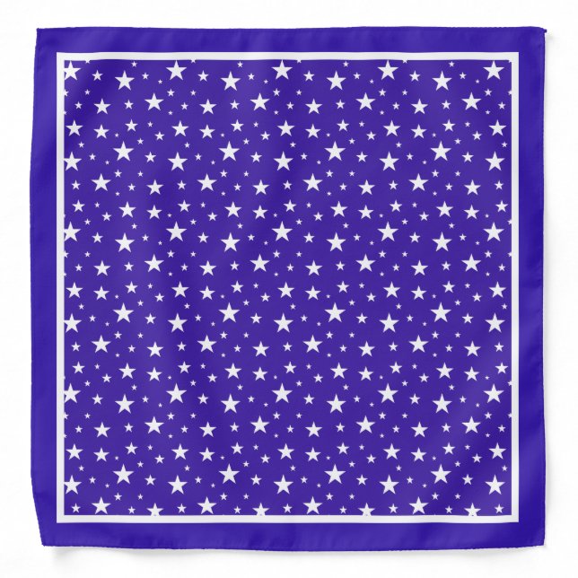 White star pattern on blue bandana (Front)