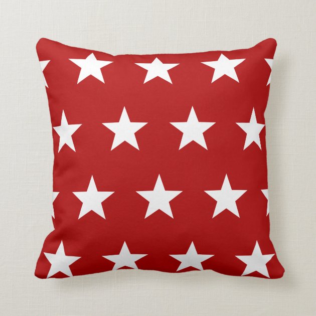 red patterned throw pillows