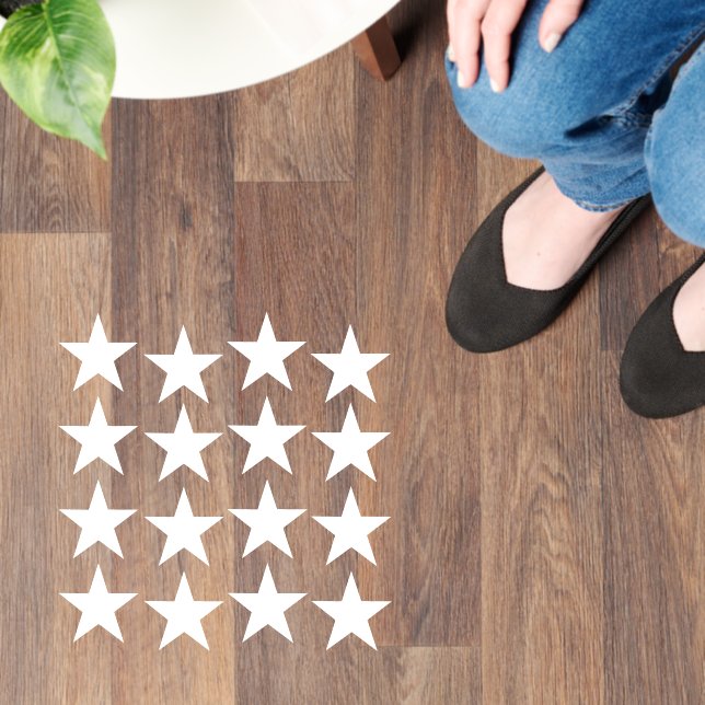 White Star Set 16x, Stars floor prints Decals (Floor)