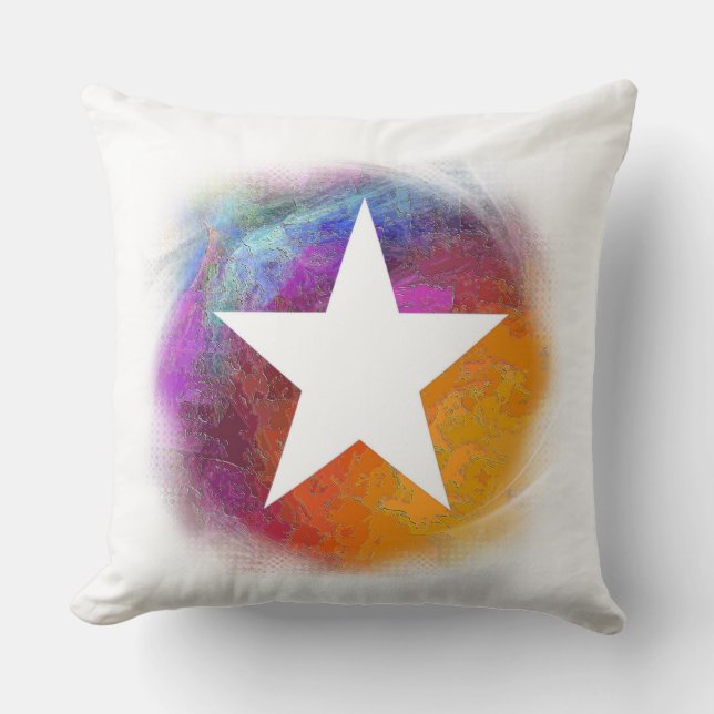White Star Throw Pillow (Front)