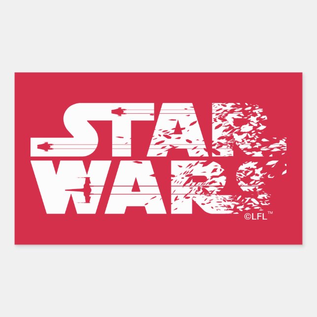 White Star Wars Logo Rectangular Sticker (Front)