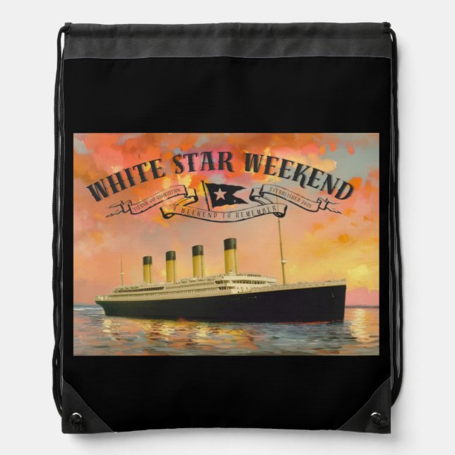 White Star Weekend Draw String Bag (Front)