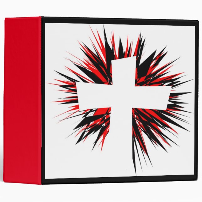WHITE STARBURST CROSS BINDER (Front/Spine)