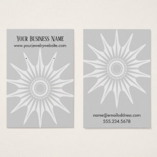 White Starburst, Gray Earring Holder Display Card