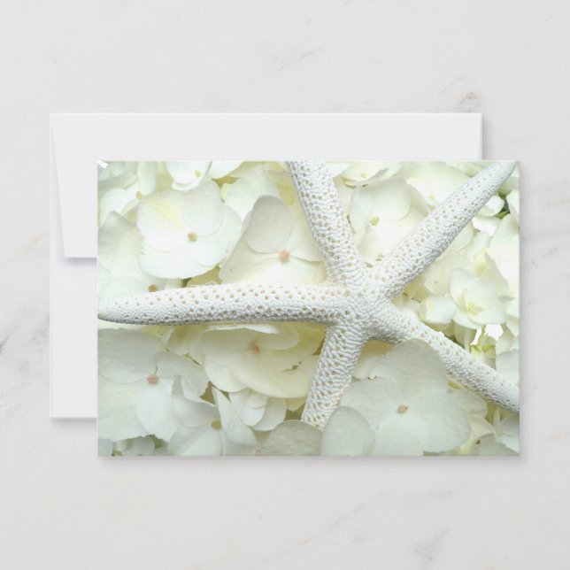 White Starfish Floral Blank Flat Note (Front)