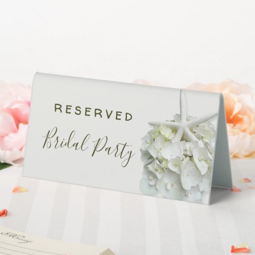 White Starfish Floral Reserved Wedding Table Signs