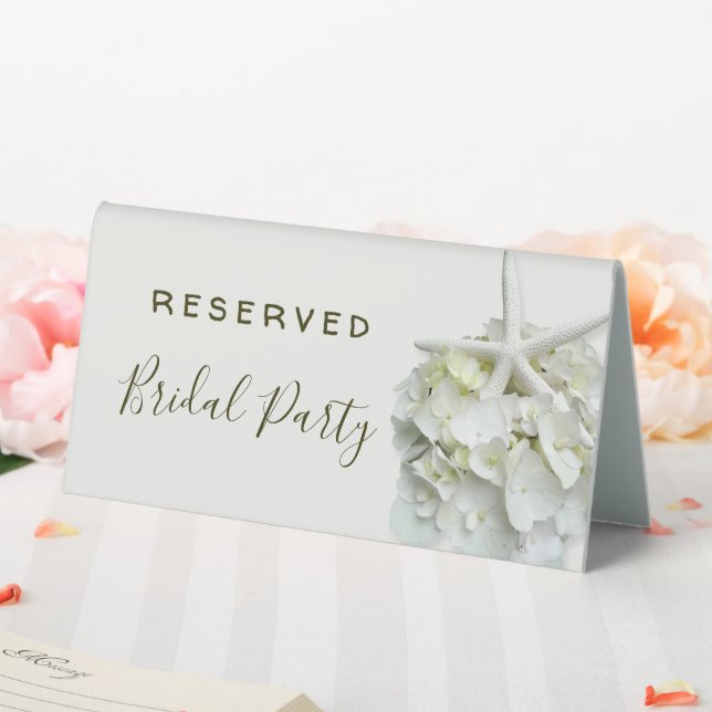 White Starfish Floral Reserved Wedding Table Signs (In SItu (Wedding))