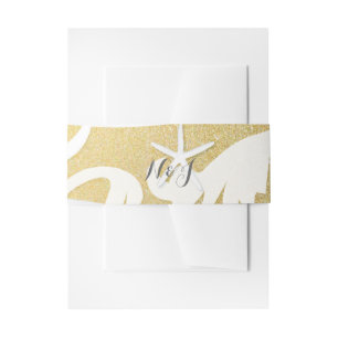 White Starfish Gold Beach Elegant Wedding Invitation Belly Band