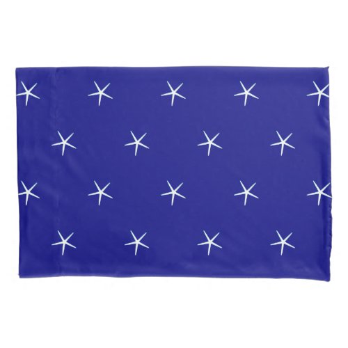 White Starfish Patterns Navy Blue Custom Nautical Pillow Case