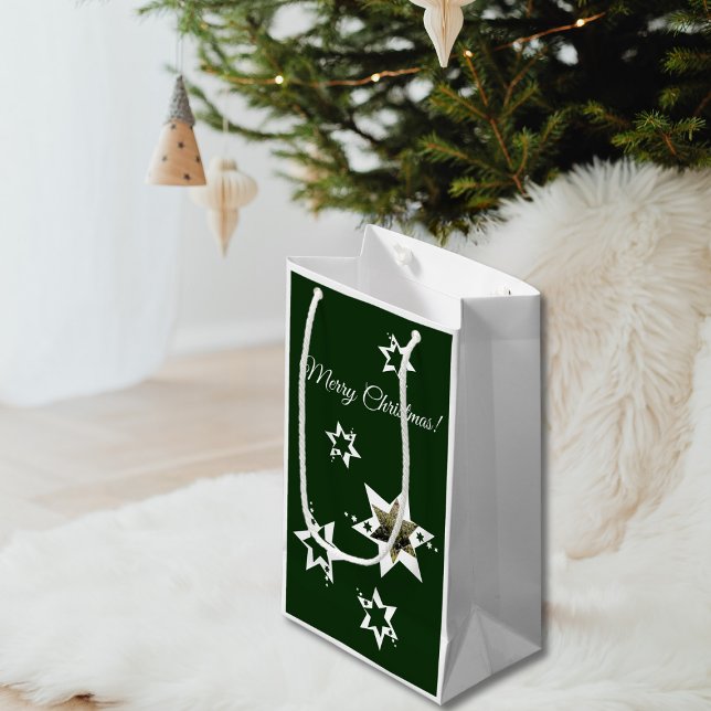 White Stars Garden Service Photo Merry Christmas Small Gift Bag (White Stars Garden Service Photo Merry Christmas Small Gift Bag, Custom Photo, Custom Color
)