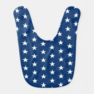white stars navy blue pattern baby bib