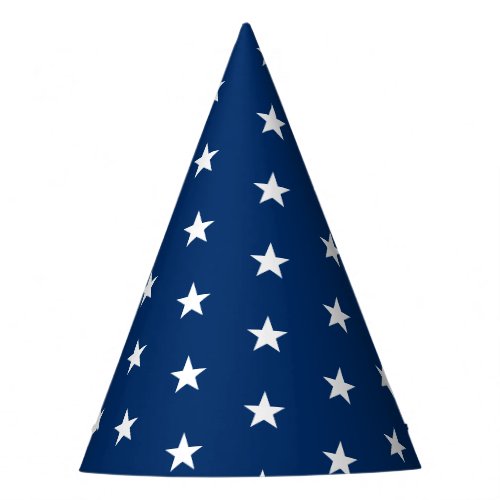 white stars navy blue pattern celebration party hat