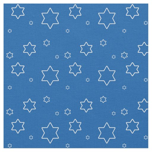White Stars of David on blue Fabric