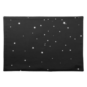 White Stars on Black Placemat