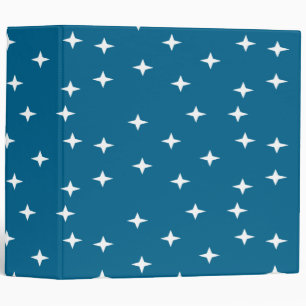 White stars on blue 3 ring binder
