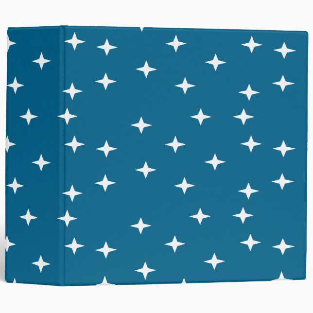 White stars on blue 3 ring binder (Front/Spine)