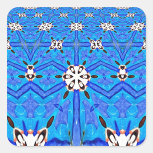 white stars on blue matrix grid stickers