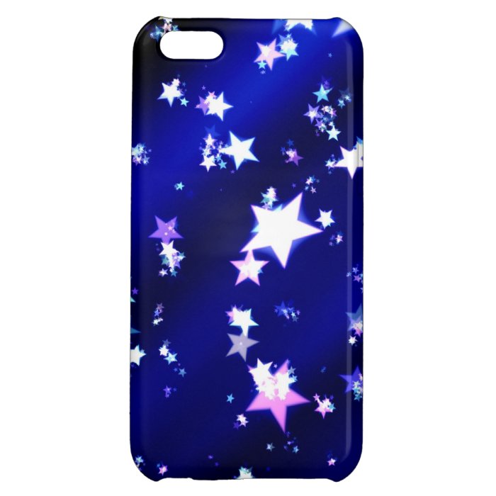 White Stars on Blue Patterned Background iPhone 5C Case