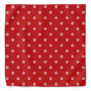 White Stars on Bright Red Bandana