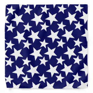 White stars on Navy Blue Bandana
