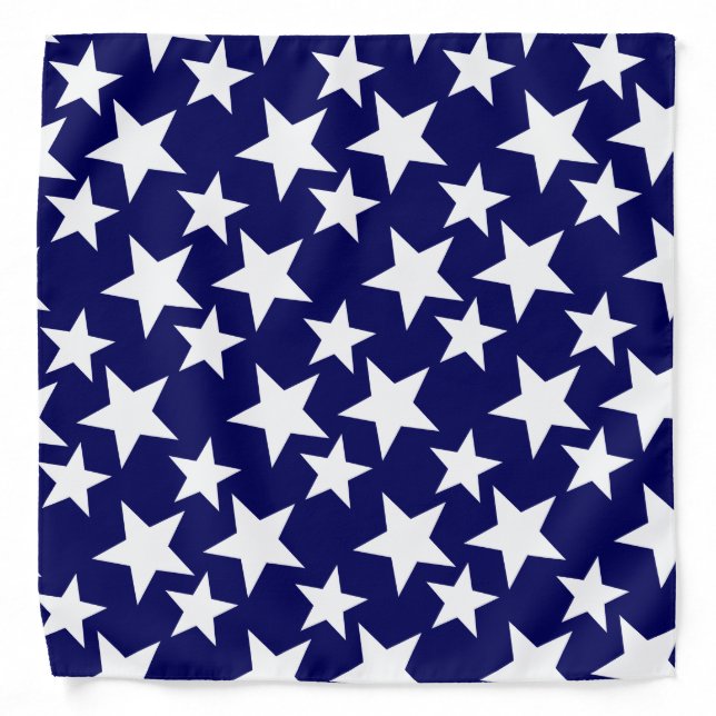 White stars on Navy Blue Bandana (Front)