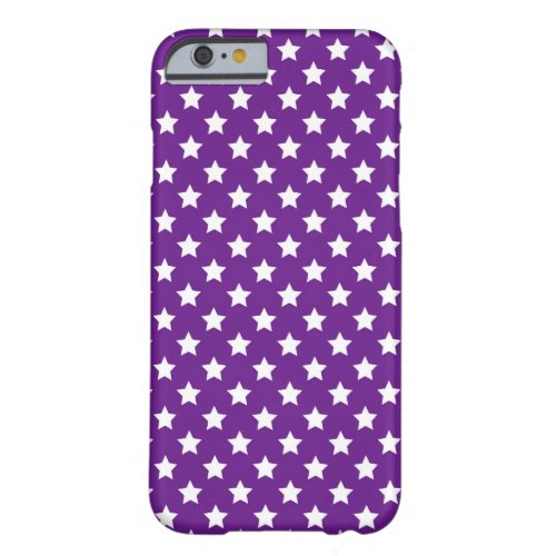 White stars on purple barely there iPhone 6 case