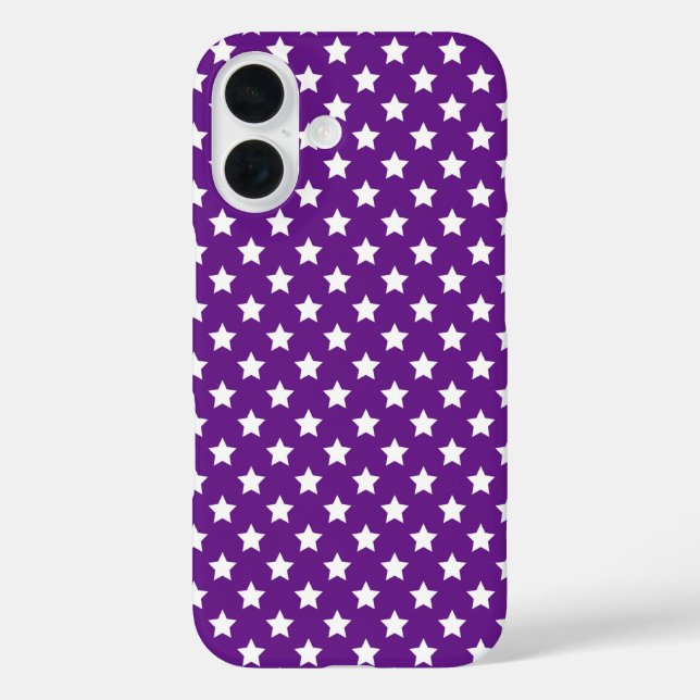 White Stars On Purple Case-Mate iPhone Case (Back)