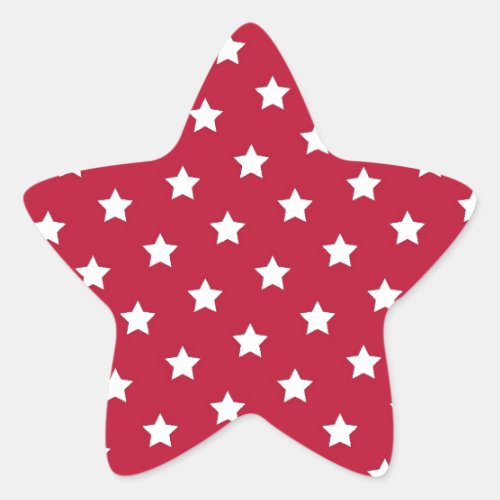 White Stars On Red Star Sticker