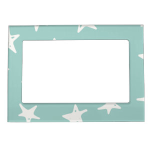 White Stars Pastel Blue Starry Sky Space Magnetic Frame