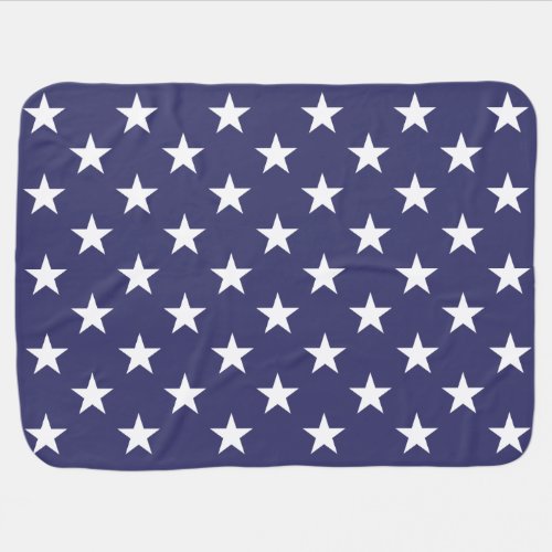 White Stars Patriotic American Flag Pattern Baby Blanket