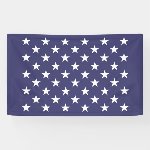 White Stars Patriotic American Flag Pattern Banner