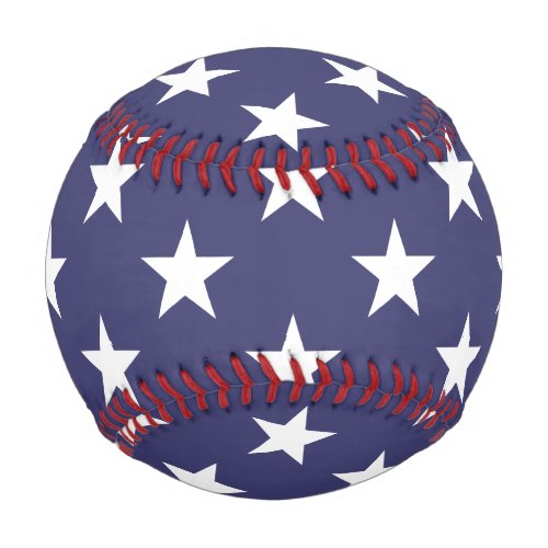 White Stars Patriotic American Flag Pattern Baseball