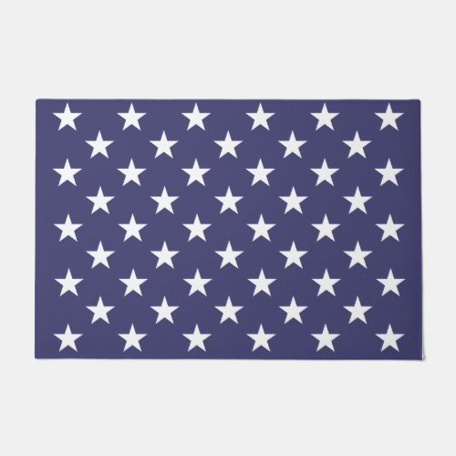 White Stars Patriotic American Flag Pattern Doormat