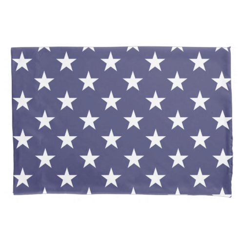 White Stars Patriotic American Flag Pattern Pillow Case