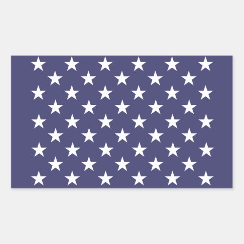 White Stars Patriotic American Flag Pattern Rectangular Sticker
