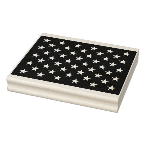 White Stars Patriotic American Flag Pattern Rubber Stamp