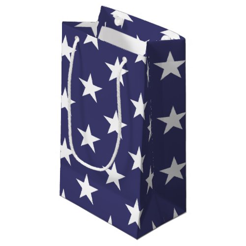 White Stars Patriotic American Flag Pattern Small Gift Bag