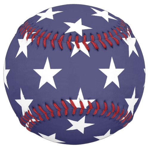 White Stars Patriotic American Flag Pattern Softball