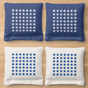 White Stars Pattern American Flag Beanbags Cornhole Bags