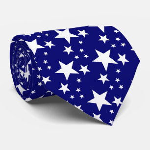 White Stars Pattern Neck Tie