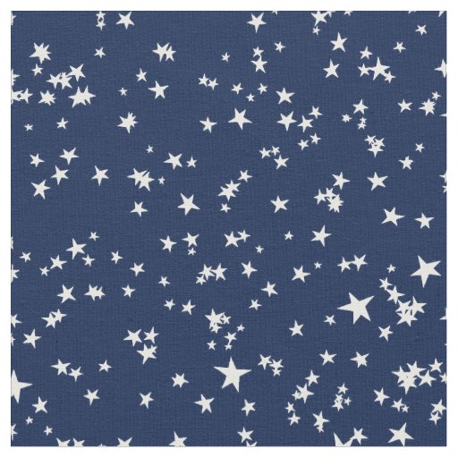 white stars pattern on dark blue fabric | Zazzle