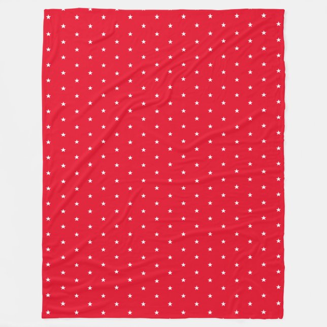 white stars red fleece blanket (Front)